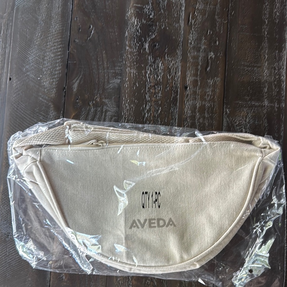 Aveda Beige Canvas Pouch